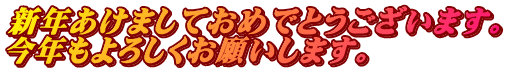 新年あけましておめでとうございます。 今年もよろしくお願いします。